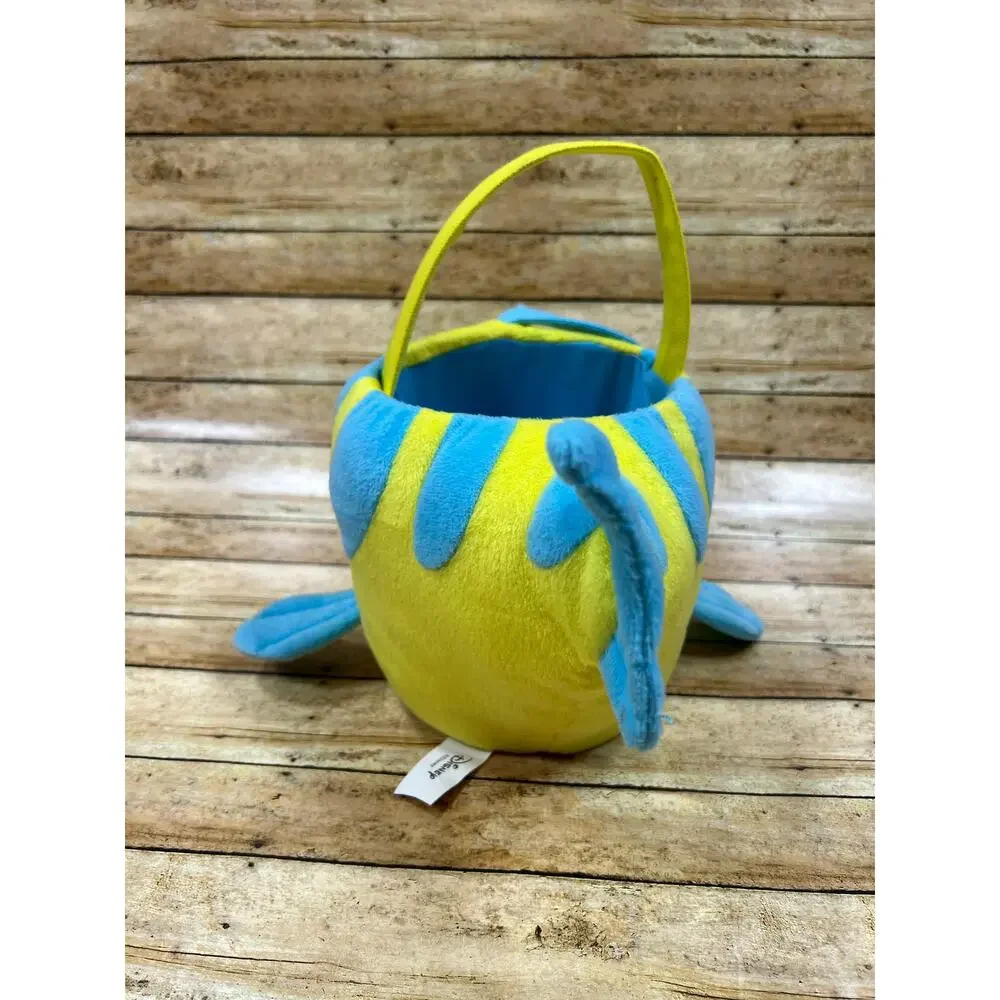 Disney The Little Mermaid Flounder Plush Halloween Trick or Treat Bucket Basket